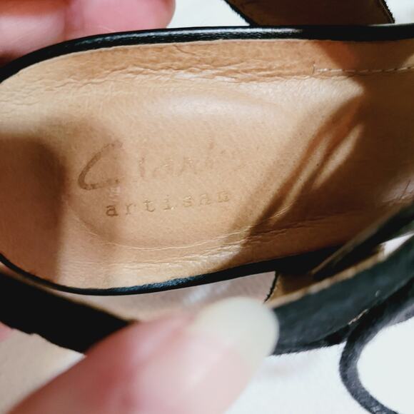 Clark's Artisan black suede lace up espadrille sandal size 9 - Picture 7 of 8
